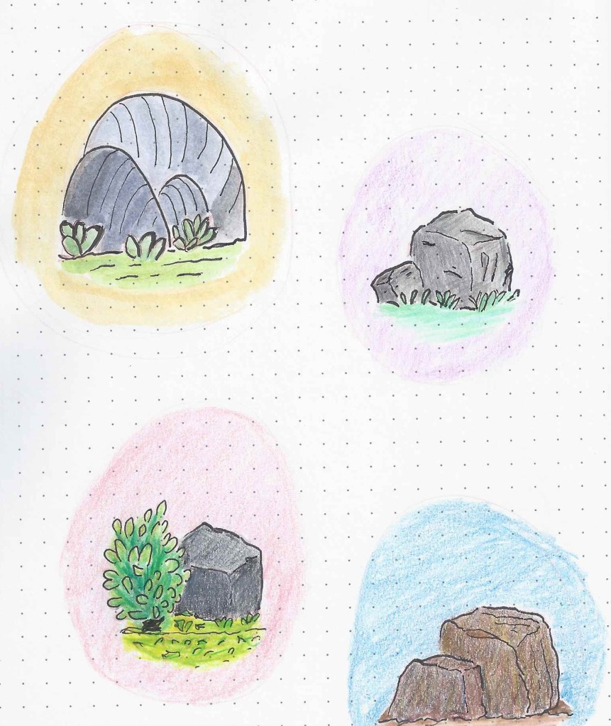 sketches of rocks