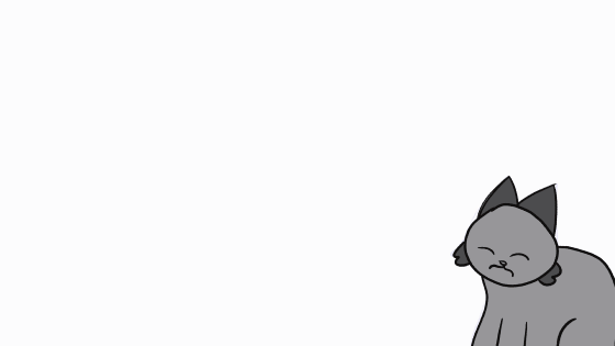 simple animation of a grey cat yawning